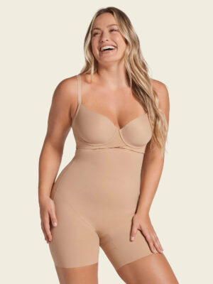 Strapless Sculpting Step-in Body Shaper with Short Bottom