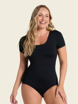 Short Sleeve Round Neck Shaper Bodysuit