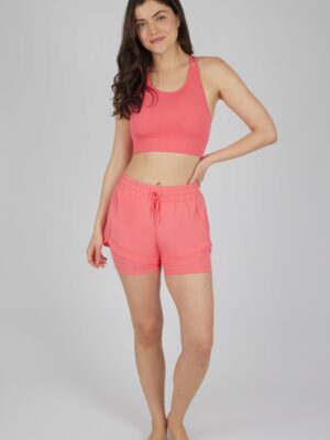 2 PC Seamless Longline Bra and 2 in 1 Short Set