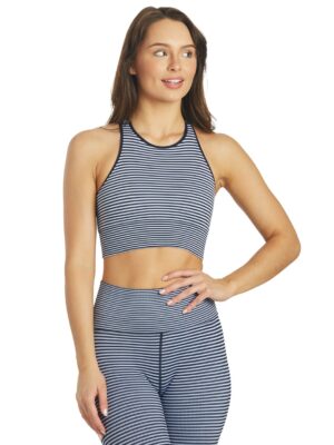Spiritual Gangster High Neck Jacquard Stripe Bra