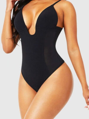 Plunge Shaper Thong Bodysuit