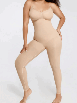 Seamless Breast Support Waist and Abdomen Shaping Mid Thigh Body Shaper