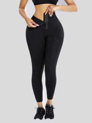 3 Breasted Abdominal Hip Raise High Waist Stretch Yoga Leggings