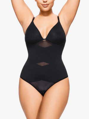 Deep V Neck with Built in Bra Shapewear Bodysuit