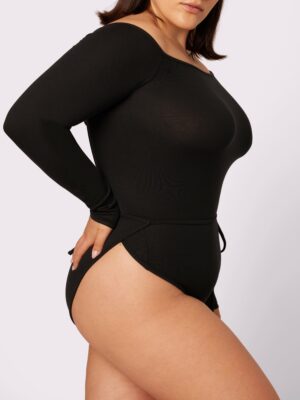 Comfort Rib Tie-Back Long Sleeve Bodysuit | Lush Rib | Archive (Eightball)