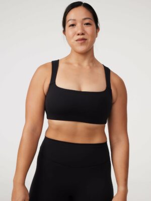 Square Neck Bra in Black Sesame