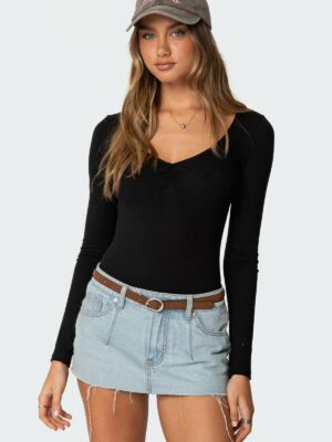Jonah Long Sleeve V Neck Bodysuit
