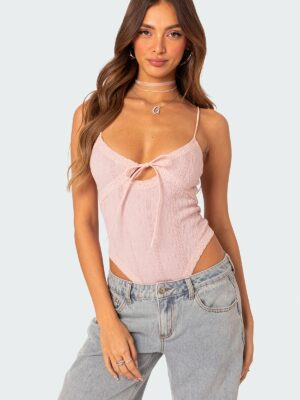 Lacey Knit Cut Out Bodysuit