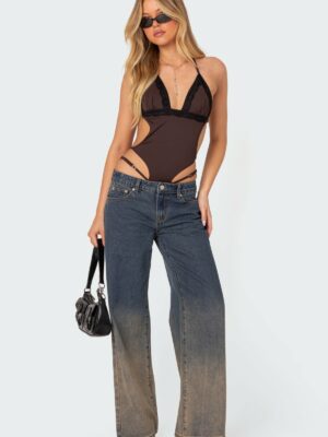 Strappy Lace Trim Bodysuit