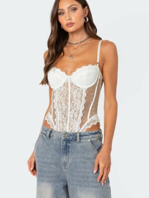 Cabaret Lacey Sheer Mesh Bodysuit