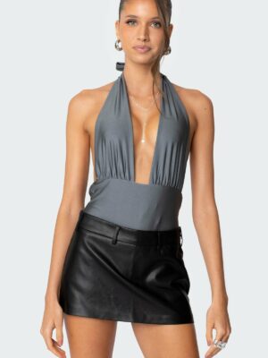 Justice Shiny Gathered Bodysuit