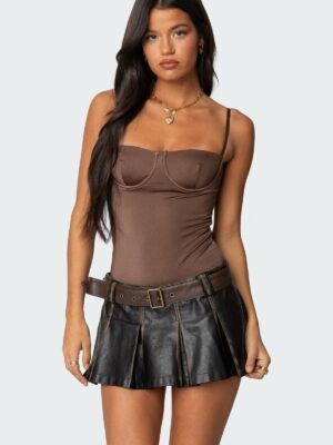 Laurel Shiny Cupped Bodysuit