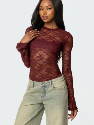 Colette Sheer Lace Bodysuit