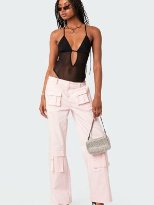 Alva Open Back Sheer Mesh Bodysuit