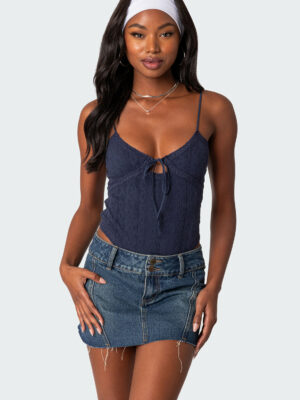 Lacey Knit Cut Out Bodysuit