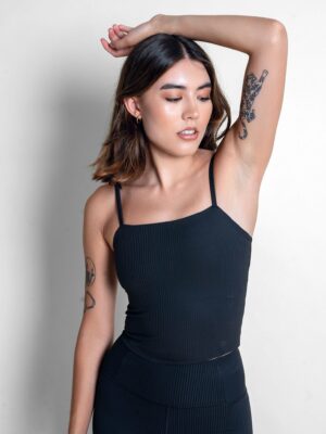 sharesto Rib Cami Top - Black
