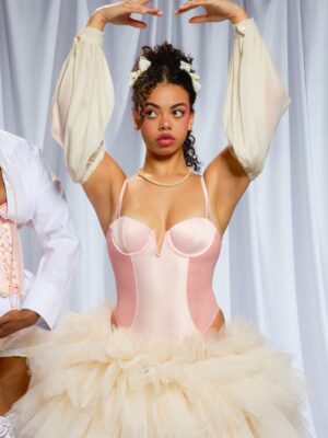 Sheer Sculpt Demi Bodysuit | Glow Satin | Archive (Pink Sands)