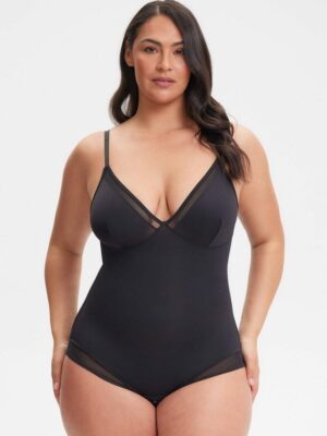 SculptingBodysuit V-Neck Mesh Brief