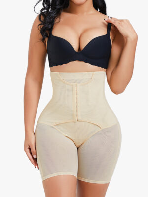 Front Hook Waist Cincher With 4 Steel Bone Support Cut-Out Butt Lifter Thigh Slimmer