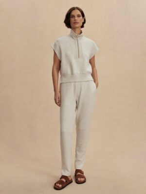 Varley The Slim Zip Hem Pant 29.5 - Ivory Marl