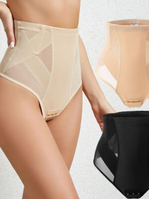Mid-High Waisted Panties For Slimming Belly Without Curling Up