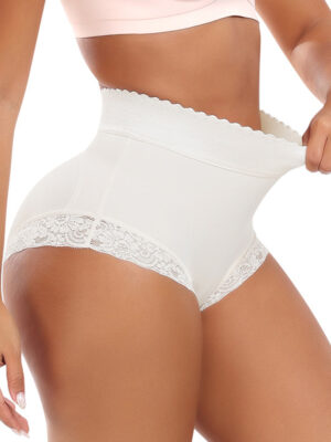 Triangle Lace Waist Shorts Tummy Control Hip Lifting Pants