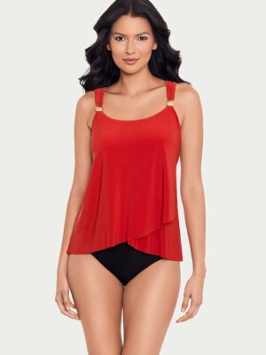 Solid Razzle Dazzle Underwire Tankini Top