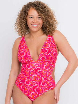 Curvy Kate Retro Wave Non Wired Multiway Swimsuit Print Mix