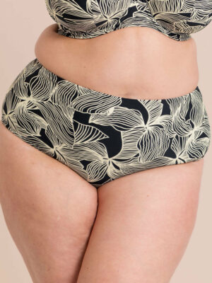 Curvy Kate Ripple Reef High Waist Bikini Brief Black Print