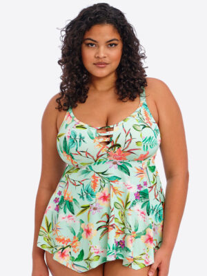Elomi Sunshine Cove Non Wired Tankini Top Aqua Print