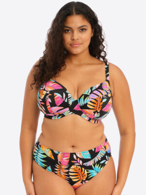 Elomi Tropical Falls Plunge Bikini Top Black