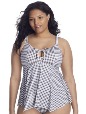 Plus Size Checkmate Tankini Top