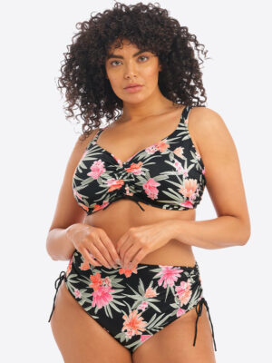 Elomi Dark Tropics Crop Bikini Top Black