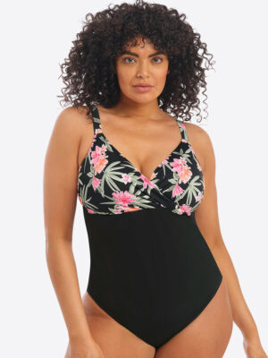 Elomi Dark Tropics Moulded Swimsuit Black