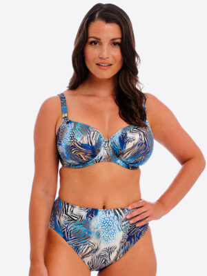 Fantasie Seraya Sands Full Cup Bikini Top Denim Blue Print