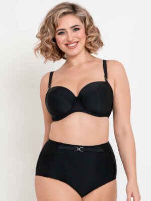 Flirtelle Verona Beach Padded Balcony Bikini Top Black