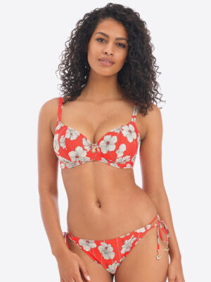 Freya Hibiscus Beach Plunge Bikini Top Sunset