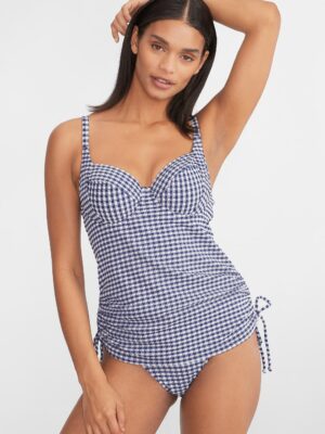 Gingham Renee Underwire Balcony Tankini Swim Top