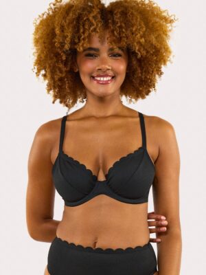 Sophia Mix & Match Black Scallop Underwire Bikini