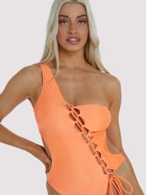 Gianna Orange Lattice Swimsuit